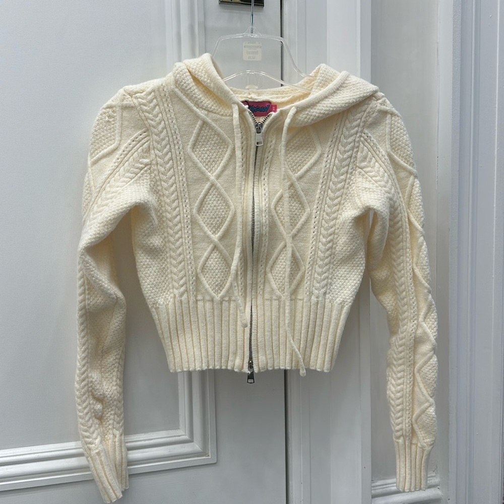 Edikted knit zip up hoodie